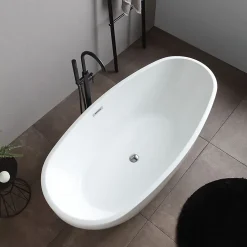 Baignoire Centrale Ovale En Acrylique Blanc Alexandra