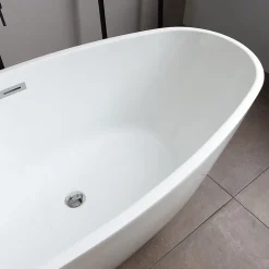 Baignoire Centrale Ovale En Acrylique Blanc Alexandra