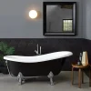 Baignoire Classique Noire Et Blanche Avec Pieds Argentés Romantica