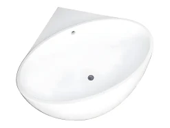 Baignoire d'angle - 197 L - 127 x 127 x 58 cm - Blanche - Acrylique - GOURAMI