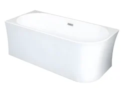 Baignoire d'angle - 201 L - 150 x 75 x 59 cm - Blanche - Acrylique - Angle gauche - PONTICOLA