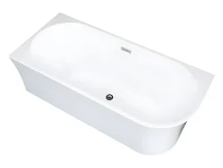 Baignoire d'angle - 201 L - 150 x 75 x 59 cm - Blanche - Acrylique - Angle gauche - PONTICOLA