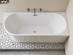 Baignoire d'angle - 201 L - 150 x 75 x 59 cm - Blanche - Acrylique - Angle droit - PONTICOLA