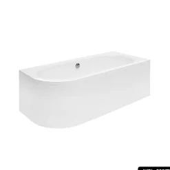 Baignoire d'angle - avec tablier blanc et repose tête offert - AVITA - 160 x 75 cm - Droite