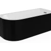 Baignoire d'angle - 240L - 170 x 75 x 58 cm - Noir brillant - Angle droit - ANIKA