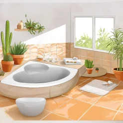 Baignoire d'angle 140 x 140 cm Aiguebelle sans tablier Valentin