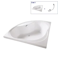Baignoire d'angle 140 x 140 cm Giverny sans tablier Valentin