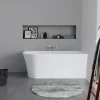 Baignoire d'angle acrylique salle de bain, vidage de trop plein, 2 places, Coin droite, 150x75x45cm, Blanc, DURADELFI