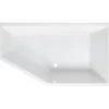 Baignoire d'angle asymétrique 160x90 biais à gauche acrylique haute densité SANINDUSA Delta blanche livrée avec pieds réglables