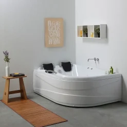 Baignoire D'angle Double Avec Hydromassage Aida Gauche