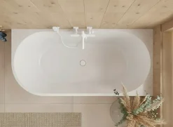 Baignoire d'angle droite - 160 x 75 cm - Blanc brillant rainure avec bonde blanche - PERLE