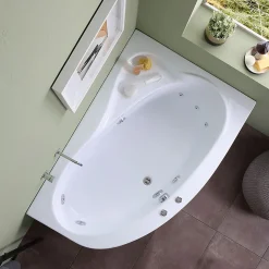 Baignoire D'angle Droite Ambra Avec Hydromassage