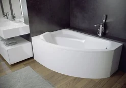 Baignoire d'angle gauche RIMA avec tablier - 150cm