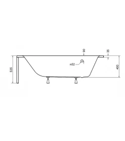 Baignoire d'angle MARINA angle GAUCHE avec tablier