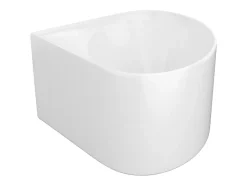 Baignoire d'angle ovale en acrylique - Blanc brillant - 176L - 100 x 100 x 58 cm - MARTA