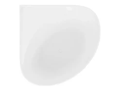 Baignoire d'angle ovale en acrylique - Blanc brillant - 176L - 100 x 100 x 58 cm - MARTA