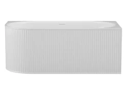 Baignoire d'angle striée - 290L - 170 x 80 x 60 cm - Blanc mat - Acrylique - Angle droit - BARBORI