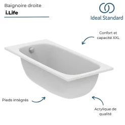 Baignoire droite 150 x 70 IDEAL STANDARD i.life