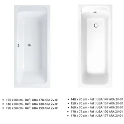 Baignoire droite 190 X 90 VILLEROY ET BOCH Architectura acrylique