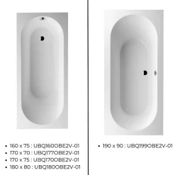 Baignoire droite 160 x 75 VILLEROY ET BOCH Oberon Quaryl