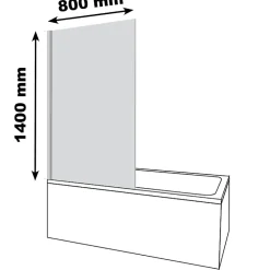 Baignoire droite DURAVIT D-Code 180 x 85 cm + Pare bain droit AURYS Mist 1 chromé