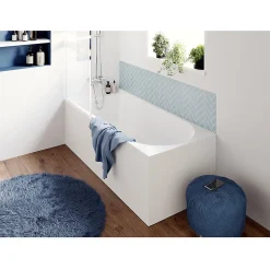 Baignoire droite en acrylique L.160 x l.70 cm blanc, GoodHome Cavally
