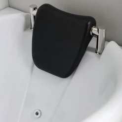 Baignoire Droite En Acrylique Blanc Diletta Avec Appui-Tête Et Poignée Chromée