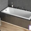 Baignoire Droite sans Tablier - 130 x 70 cm - MODERN SANS TABLIER - REPOSE-TÊTE OFFERT
