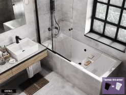 Baignoire Droite sans Tablier - 165 x 75 cm - QUADRO SANS TABLIER - REPOSE-TÊTE OFFERT