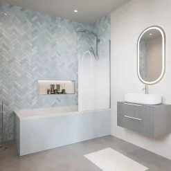 Baignoire droite VILLEROY & BOCH Architectura 170 x 70 cm Blanc + Pare bain droite AURYS Mist 1 chromé