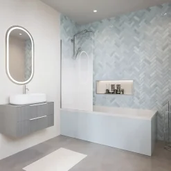 Baignoire droite VILLEROY & BOCH Architectura acrylique 170 x 70 cm + Pare bain gauche AURYS Mist 1 chromé