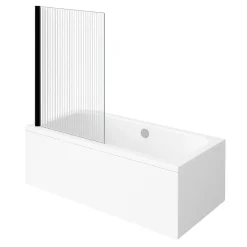 Baignoire droite VILLEROY & BOCH Architectura acrylique 190 x 90 cm + Pare bain gauche AURYS Raywall Noir mat