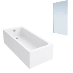 Baignoire droite VILLEROY & BOCH Architectura acrylique 160 x 70 cm + Pare bain gauche AURYS Mist 1 chromé
