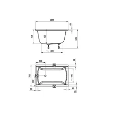 Baignoire gain de place compacte 120cm