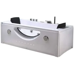 Baignoire hydromassage blanc Chromothérapie 180 X 90 cm 16 jets Eden