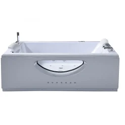 Baignoire hydromassage blanc double pompe 178 X 147 cm 33 jets Petal