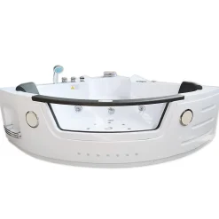 Baignoire Hydromassage Chromotherapie 140 x140 cm avec chauffage et double pompe 20 jets Camelia