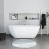Baignoire ilot acrylique salle de bain, vidage et trop-plein, 2 parois, 2 places, 160x75x45cm, Garantie 5 ans, Blanc mat, DURAMUNA