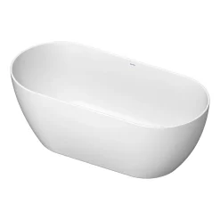 Baignoire ilot acrylique salle de bain, vidage et trop-plein, 2 parois, 2 places, 150x75x45cm, Garantie 5 ans, Blanc mat, DURAMUNA