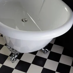 Baignoire ilot Charly blanche avec pieds patte d 'aigle chrome