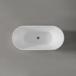 Baignoire îlot acrylique design et moderne pour salle de bain, isolation thermique, Blanc, 170x75x58cm, Garantie 5 ans, MIO 2.0