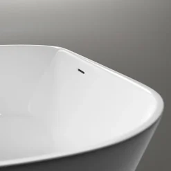 Baignoire îlot Acrylique Oval Moderne pour Salle de Bain avec Bonde et trop plein, Blanc, 170x75x58cm, Garantie 5 ans, ROMA 2.0