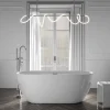 Baignoire îlot Acrylique Ovale Moderne Salle de Bain avec Bonde- Blanc, 160x75x59cm, Garantie 5 ans, Bords épais, JAZZ PLUS 2.0