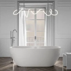 Baignoire îlot Acrylique ovale 165x75x58cm Blanc mat + Bonde et trop plein - ROMA PLUS 2.0