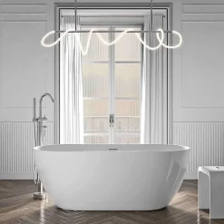 Baignoire îlot Acrylique ovale 180x80x59cm Blanc brillant + Bonde et trop plein - JAZZ PLUS 2.0
