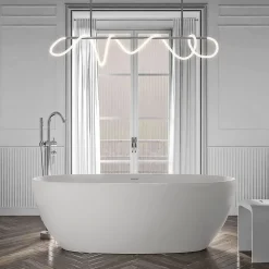 Baignoire îlot Acrylique ovale 180x80x58cm Blanc mat + Bonde et trop plein - BELAQUA