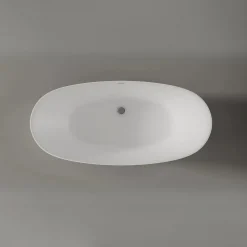 Baignoire îlot Acrylique ovale 180x80x58cm Blanc mat + Bonde et trop plein - BELAQUA