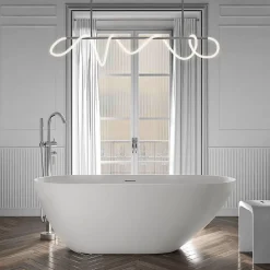 Baignoire îlot Acrylique ovale design 180x80x58cm Blanc mat + Bonde et trop plein - ROMA 2.0
