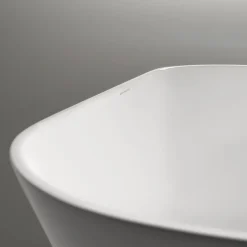 Baignoire îlot Acrylique ovale design 180x80x58cm Blanc mat + Bonde et trop plein - ROMA 2.0