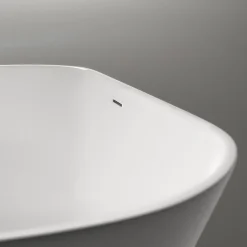 Baignoire îlot Acrylique ovale design 180x80x58cm Blanc mat + Bonde et trop plein - ROMA 2.0